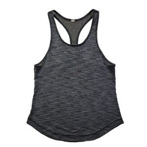 Lululemon Women 2/4 Gray Heathered Loose Fit Athletic Tank Racerback Mesh Vent
